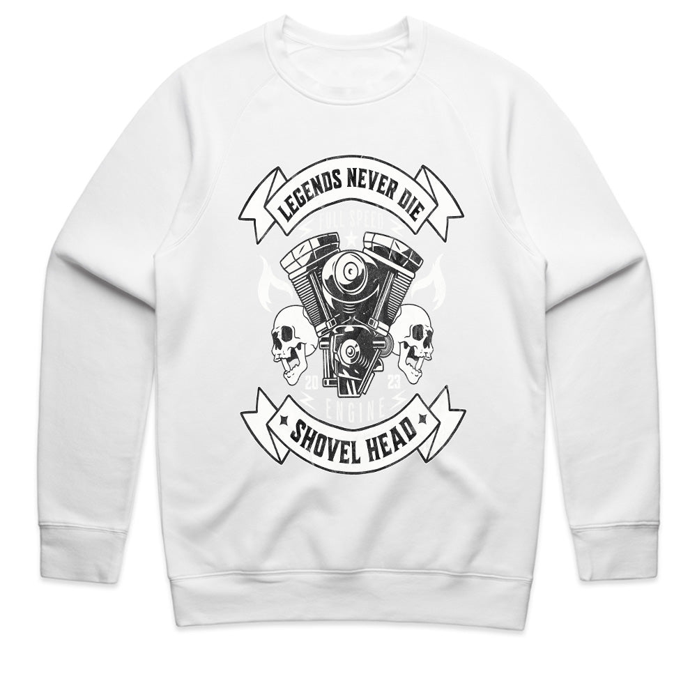 Legends Never Die Shovelhead Engine T-Shirt – Full Speed, Forever Free