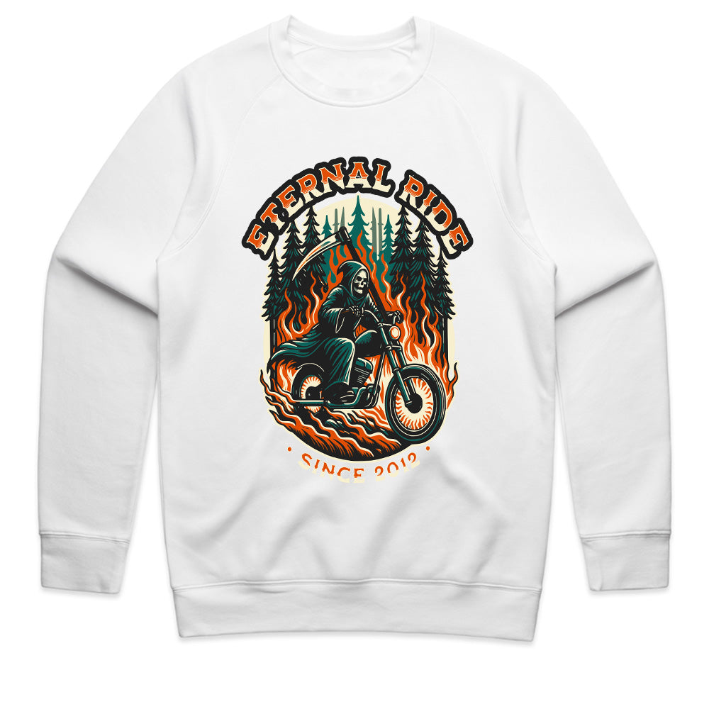 Eternal Ride – Grim Reaper Biker Flames T-Shirt