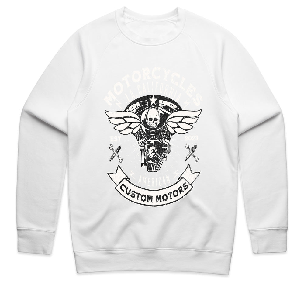 American Custom Motors – Vintage Motorcycle Skull T-Shirt