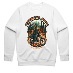 Eternal Ride – Grim Reaper Biker Flames T-Shirt
