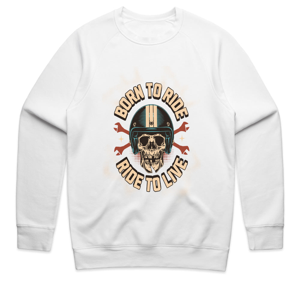 Born to Ride, Ride to Live – Vintage Skull Biker T-Shirt