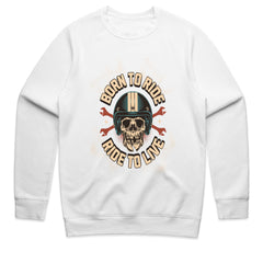 Born to Ride, Ride to Live – Vintage Skull Biker T-Shirt
