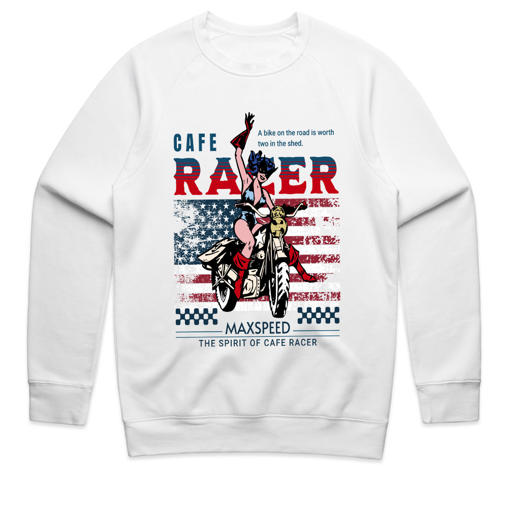 Café Racer Max Speed – American Spirit Motorcycle T-Shirt
