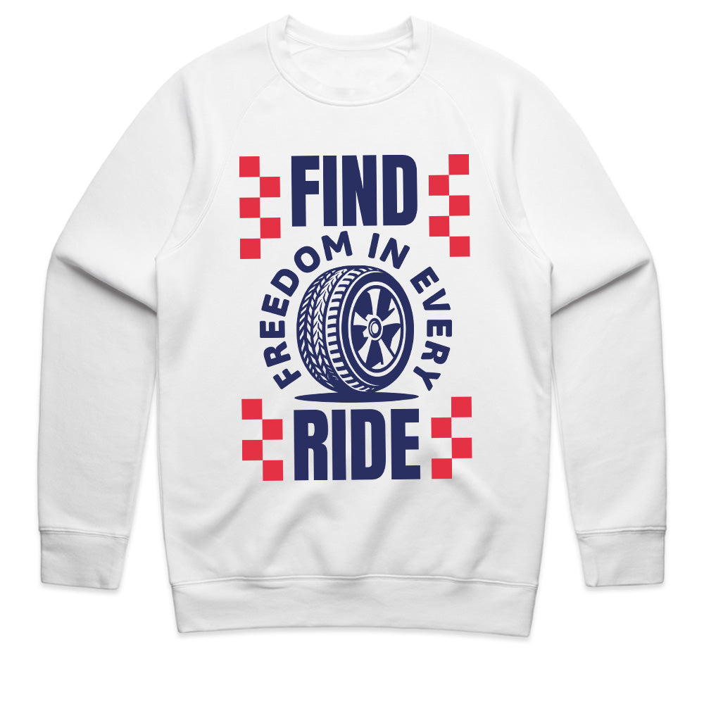 Find Freedom In Every Ride - Car Enthusiast Bold Typography T-Shirt