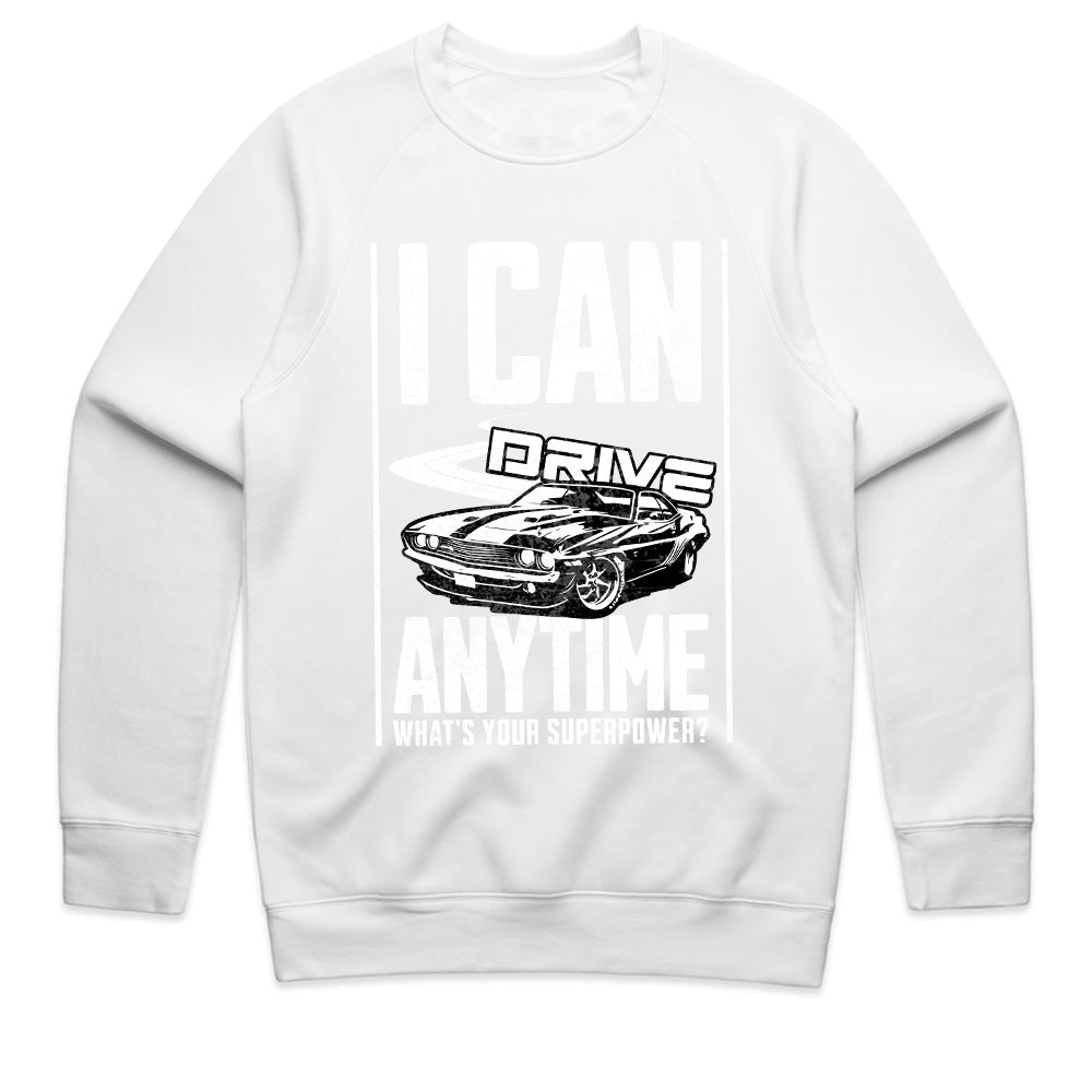 I Can Drive Anytime: Superpower Muscle Car T-Shirt