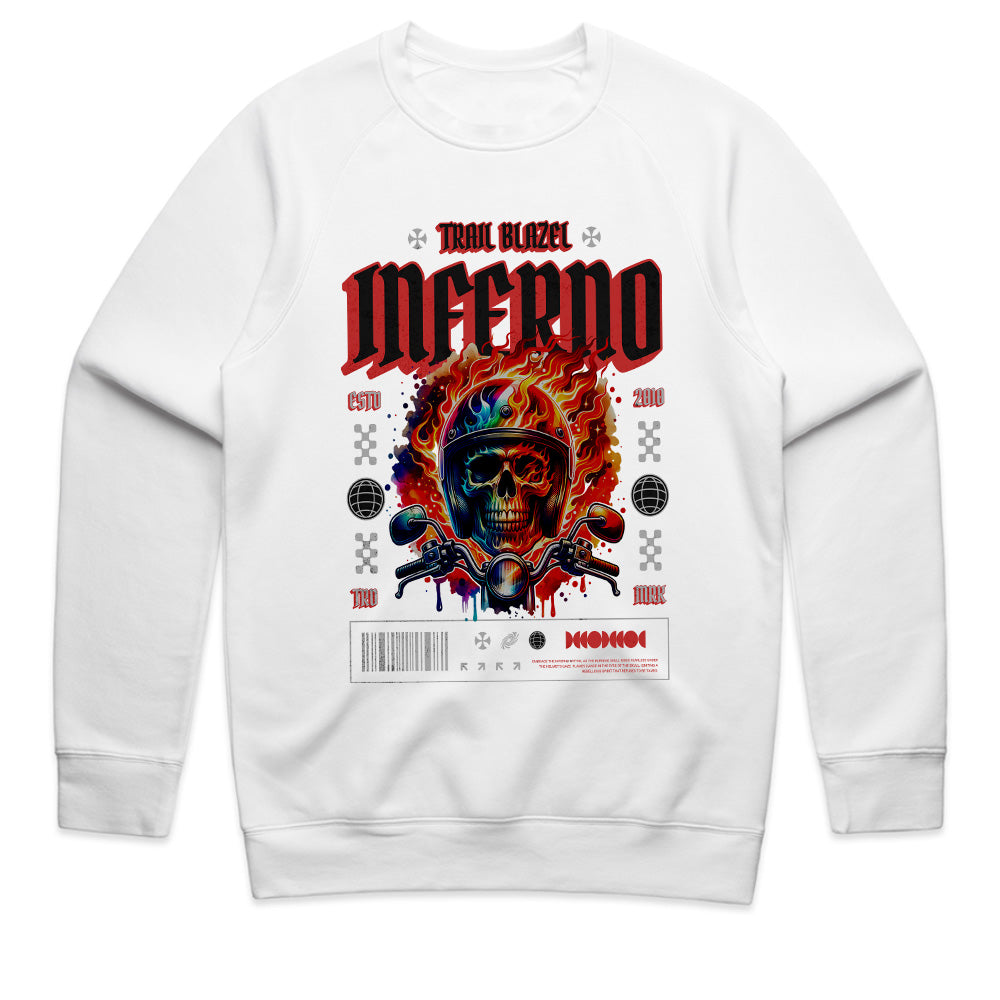 Inferno Trail Blaze – Flaming Skull Biker T-Shirt