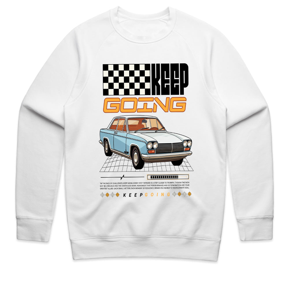 Keep Going: Retro Classic Car Motivation T-Shirt