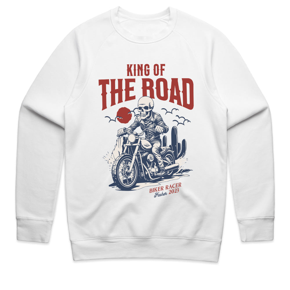 King of the Road – Biker Racer Skull T-Shirt