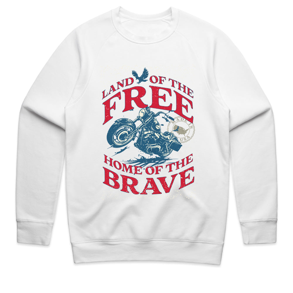 Land of the Free – Home of the Brave Patriotic Biker T-Shirt