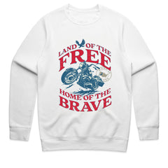 Land of the Free – Home of the Brave Patriotic Biker T-Shirt