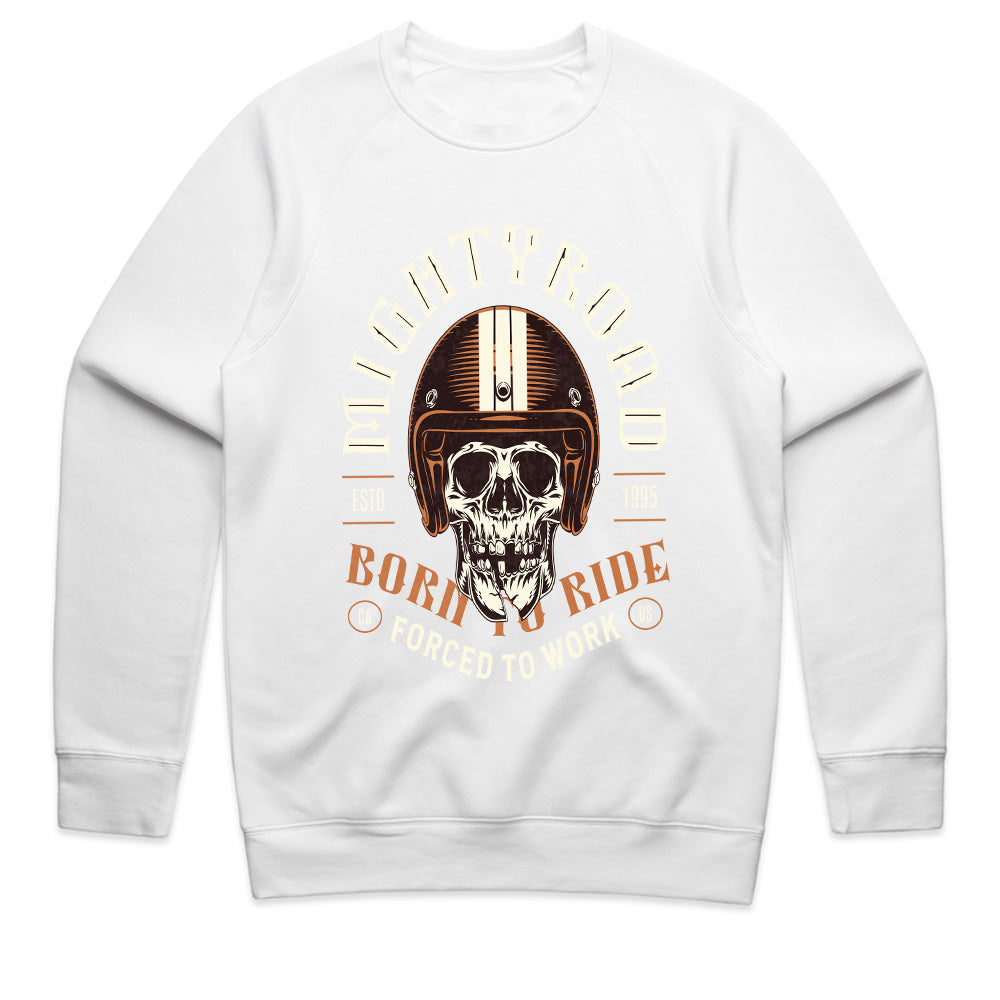 Mighty Road – Born to Ride, Forced to Work" Biker Spirit T-Shirt