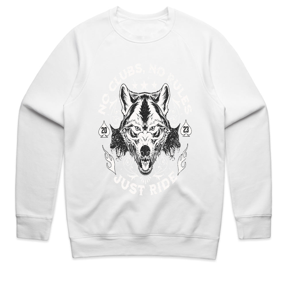 No Clubs, No Rules, Just Ride – Lone Wolf Biker T-Shirt