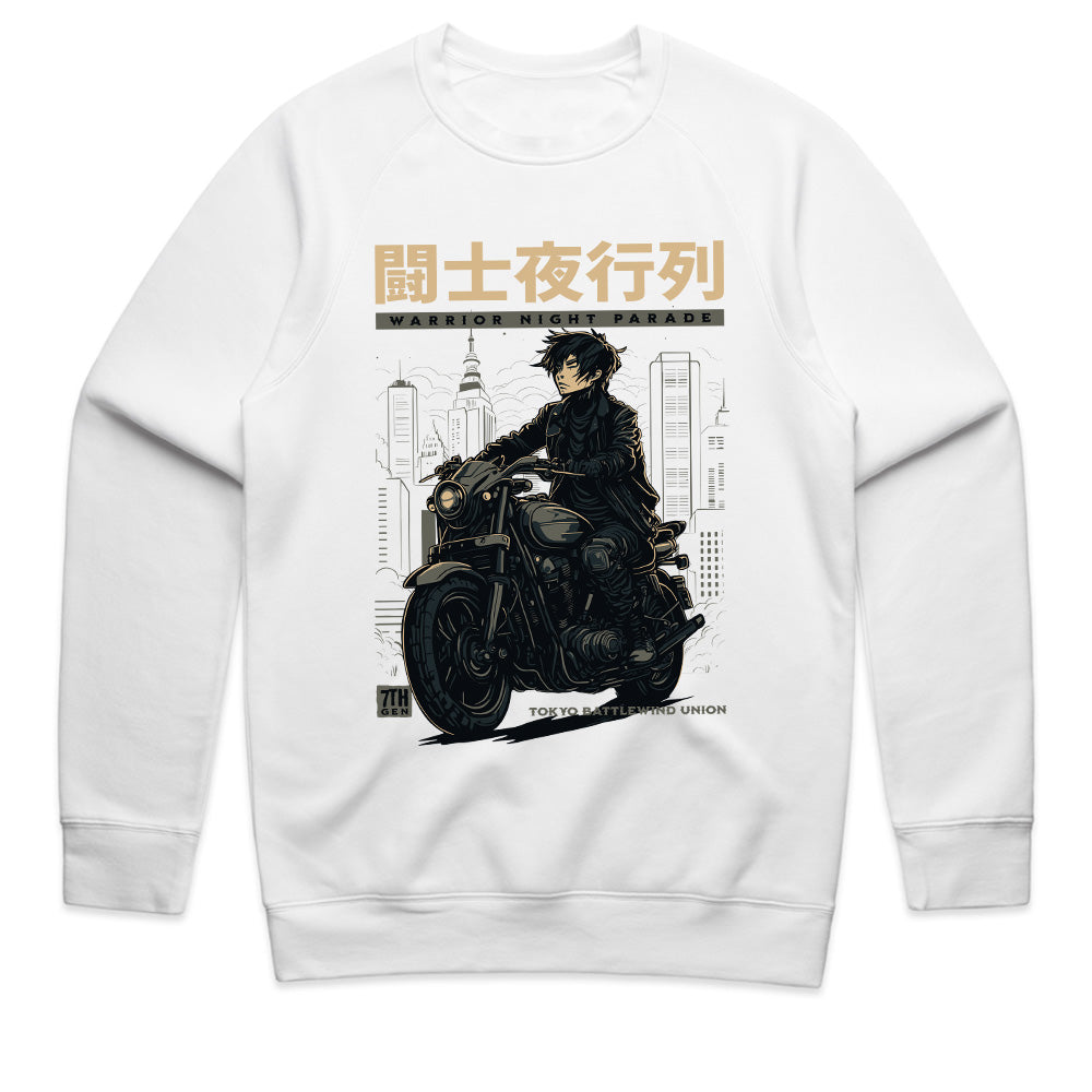 Warrior Night Parade" – Tokyo Cyberpunk Biker T-Shirt