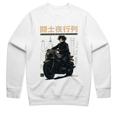 Warrior Night Parade" – Tokyo Cyberpunk Biker T-Shirt