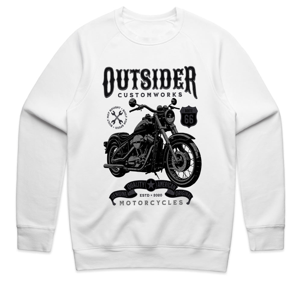 Outsider Customworks T-Shirt – Vintage Route 66 Motorcycle Builder Tee