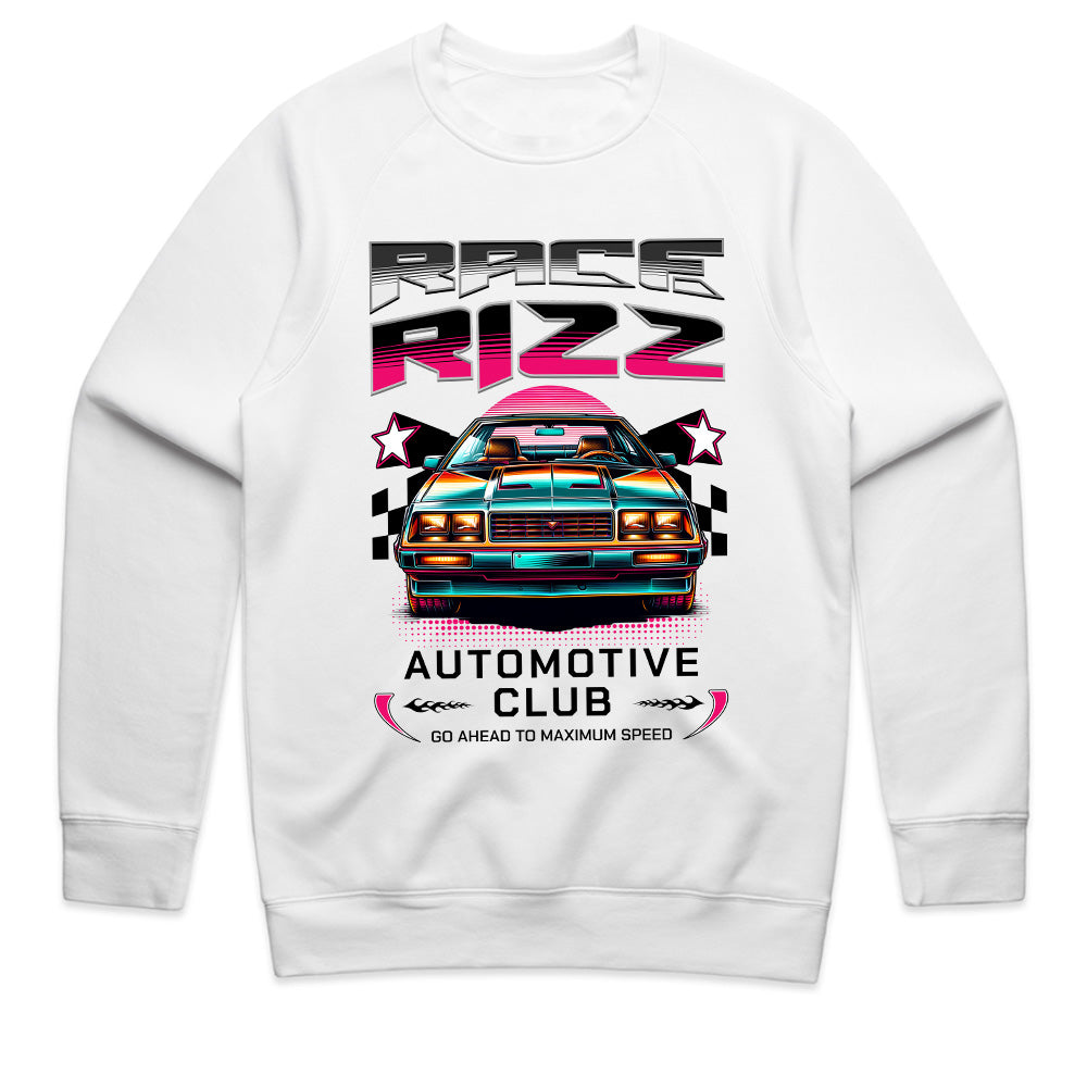 Race Rizz T-Shirt – Retro Neon Automotive Club Edition