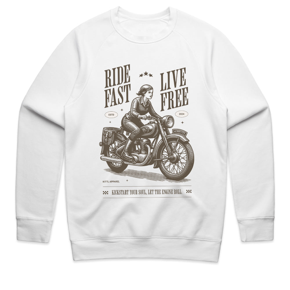 Ride Fast Live Free T-Shirt – Vintage Motorcycle Freedom Tee