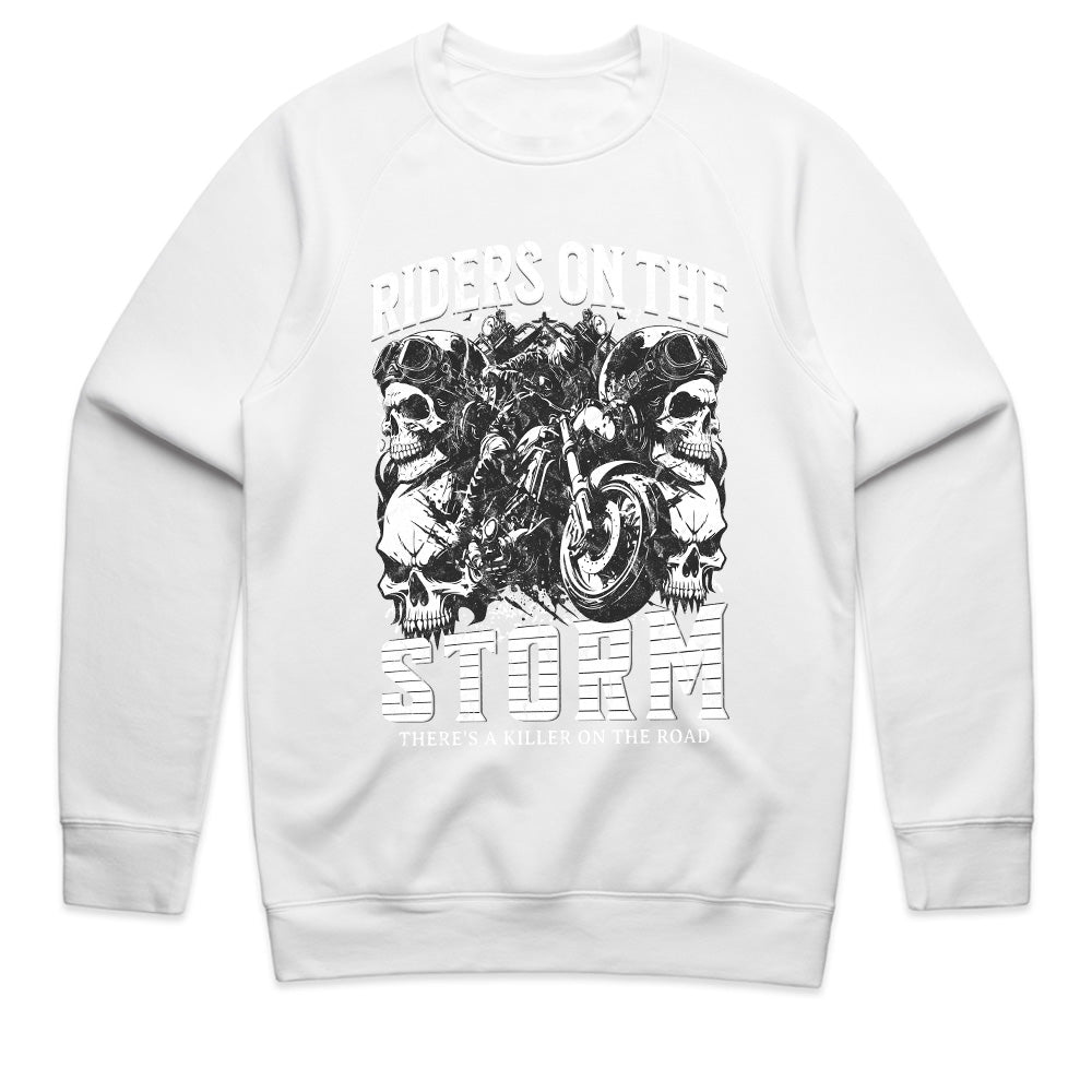 Riders on the Storm T-Shirt – Skull Biker Thunder Ride Tee