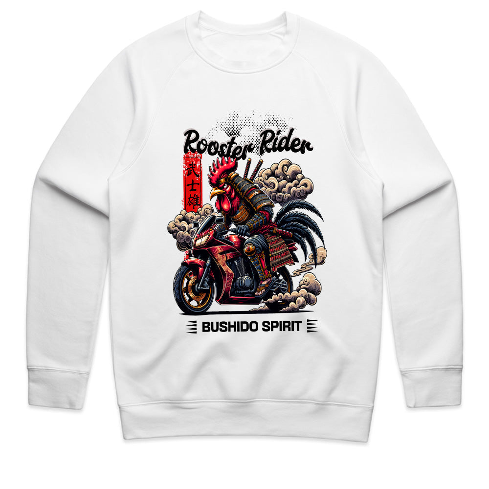 Rooster Rider T-Shirt – Samurai Biker Bushido Spirit Tee