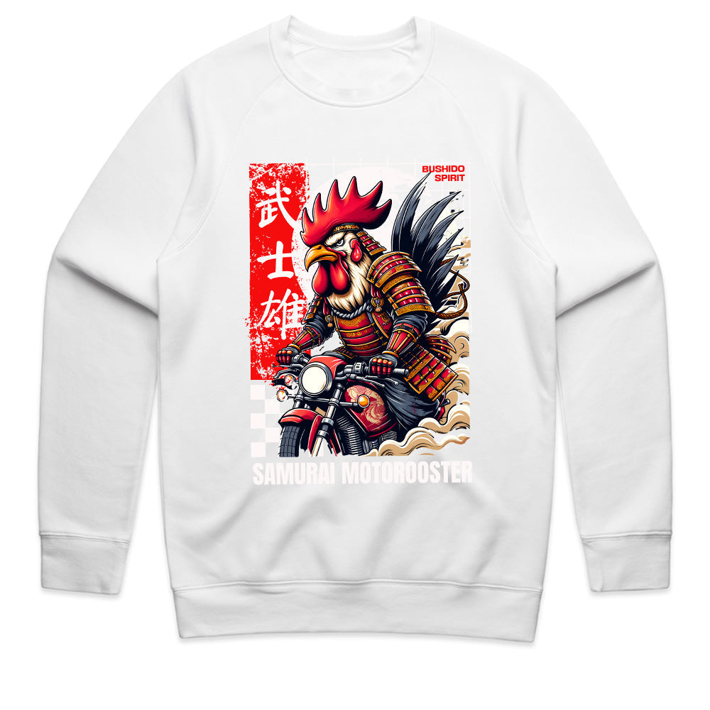 Samurai MotoRooster T-Shirt – Bushido Biker Warrior Tee