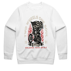 Two Wheels One Soul T-Shirt – American Biker Skull Rider Tee