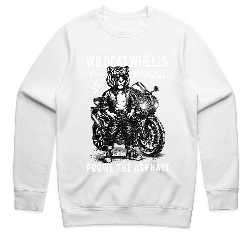 Wildcat Wheels Biker T-Shirt – Fierce Tiger Rider with Motorcycle