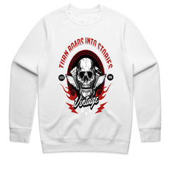 Turn Roads Into Stories – Vintage Biker Skull T-Shirt