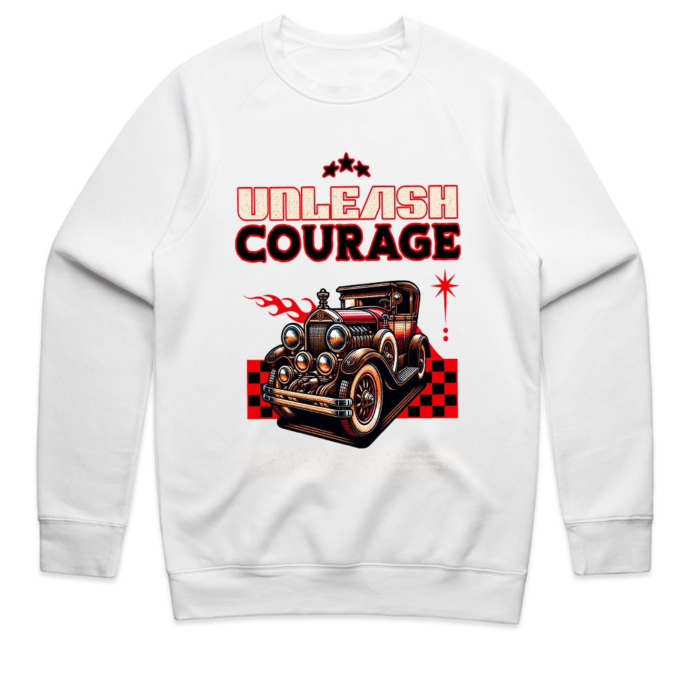 Unleash Courage – Retro Classic Hot Rod Motivation T-Shirt