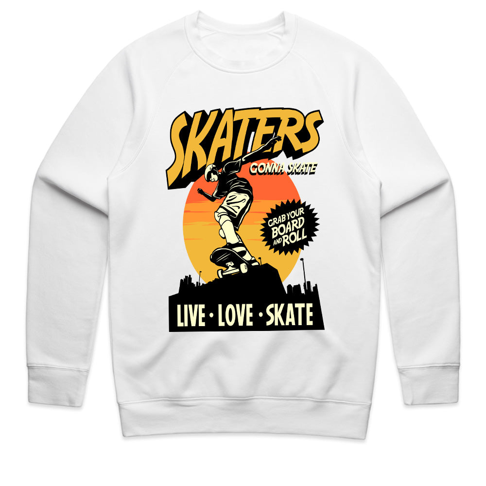 Skaters Gonna Skate - Urban Sunset Skateboarding Tee