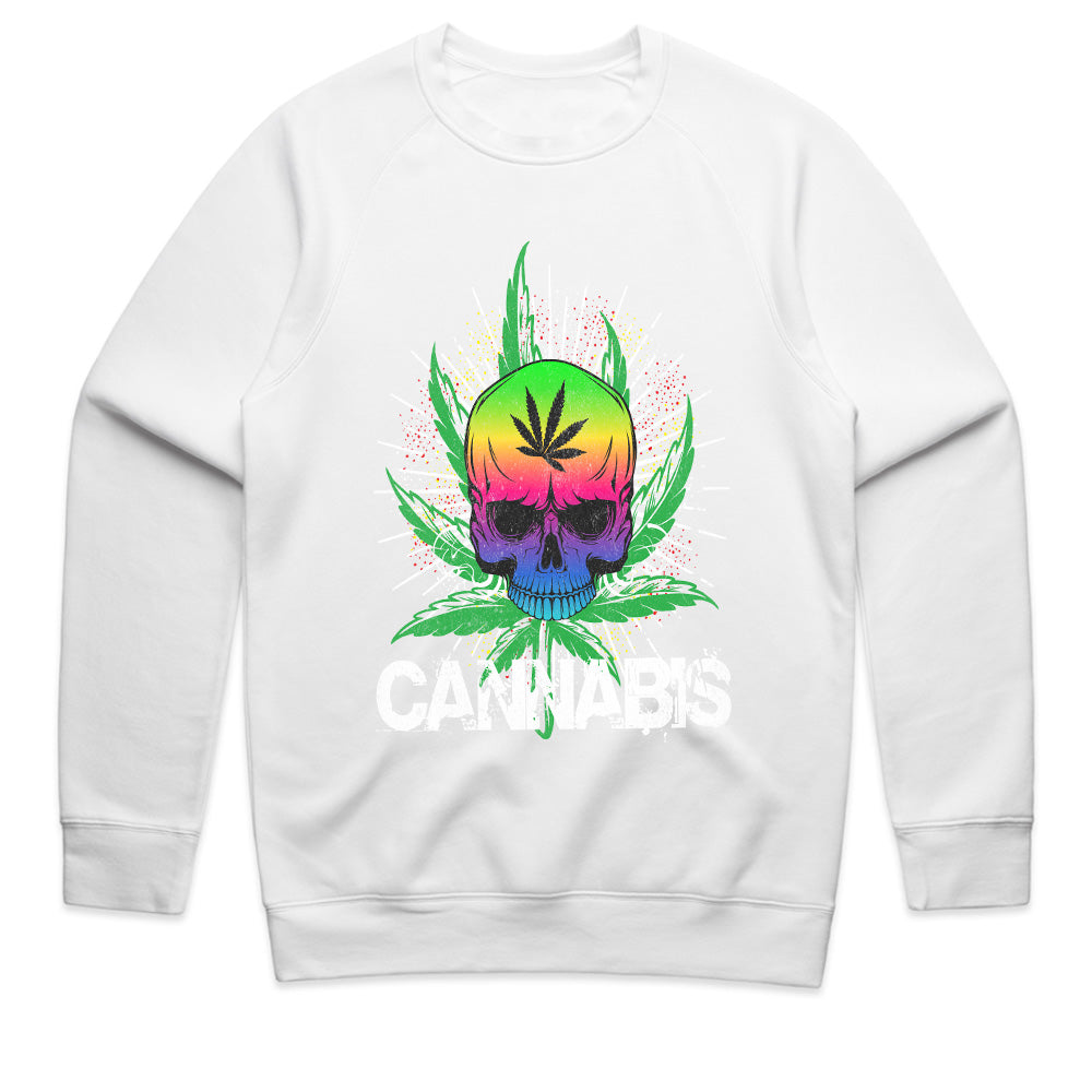 Psychedelic Cannabis Skull: Bold Streetwear Statement Tee