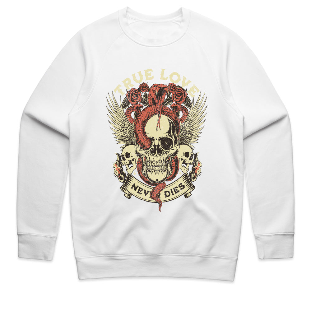 True Love Never Dies – Gothic Skull & Snake Tattoo-Inspired T-Shirt