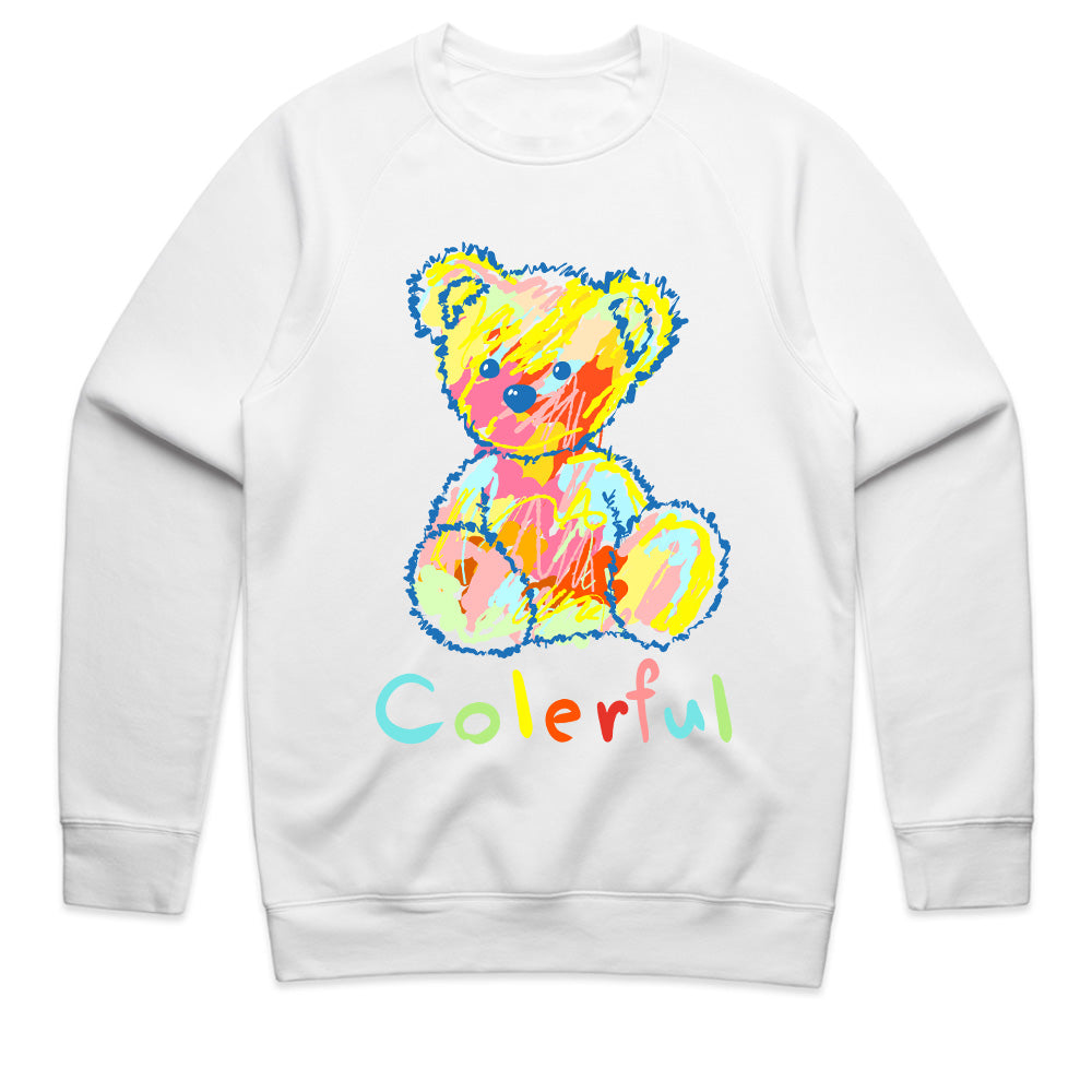 Crayon Chaos – Colorful Bear Scribble Tee