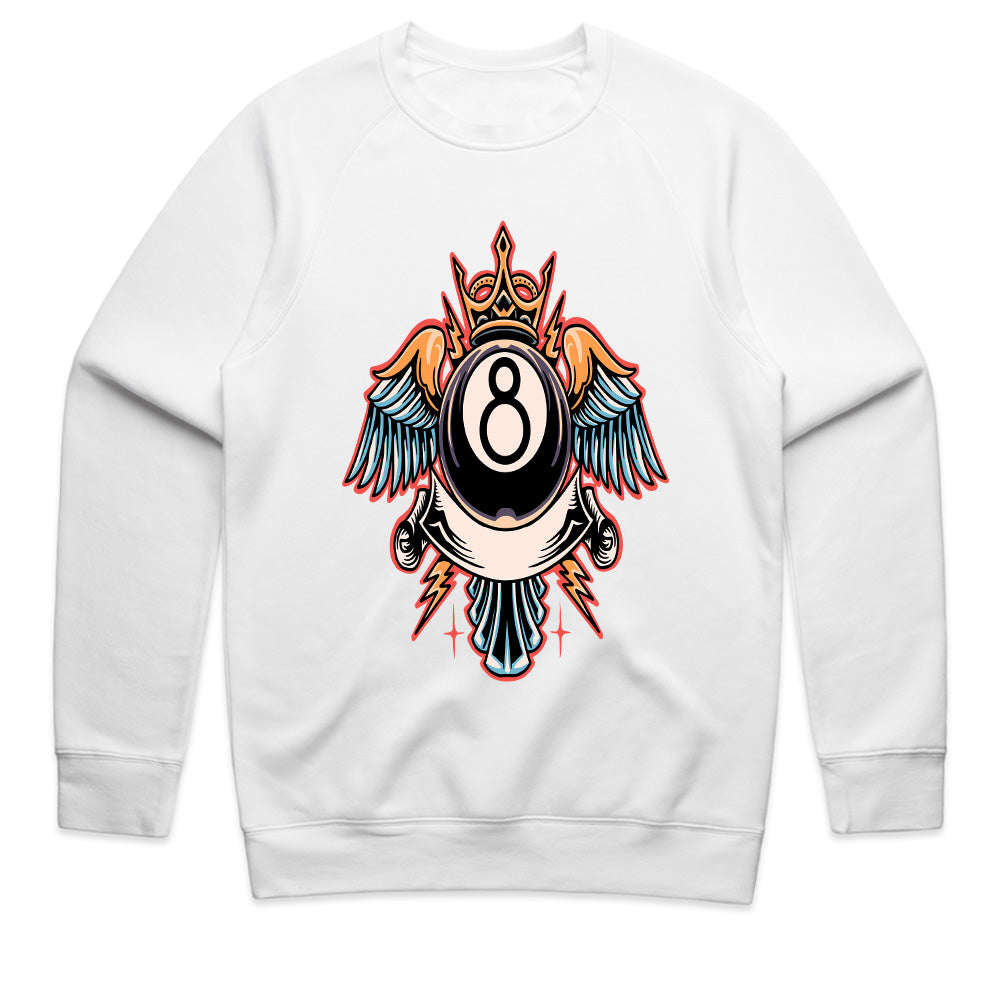 King of Fate: Winged Eightball Crest Tee