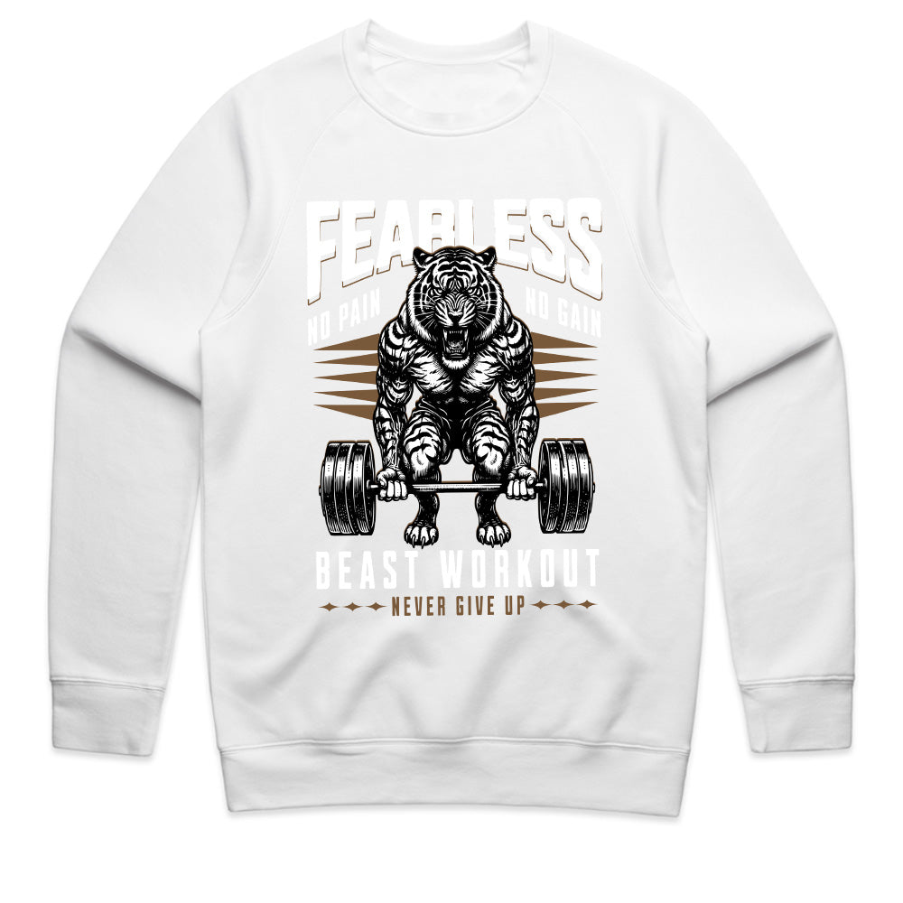 Fearless Beast Workout – No Pain, No Gain Gym T-Shirt | Power & Strength Tee