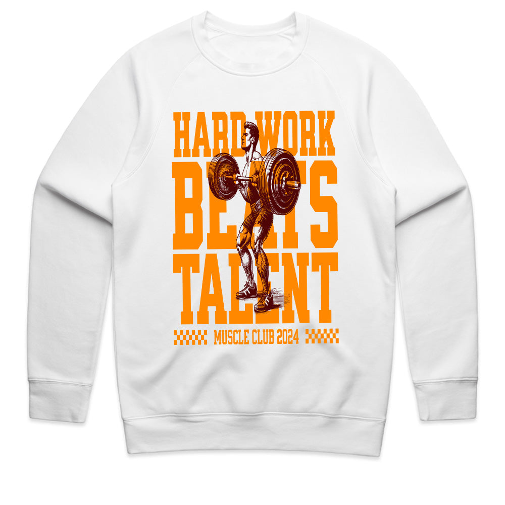 Hard Work Beats Talent – Muscle Club 2024 Gym T-Shirt | Motivational Workout Tee
