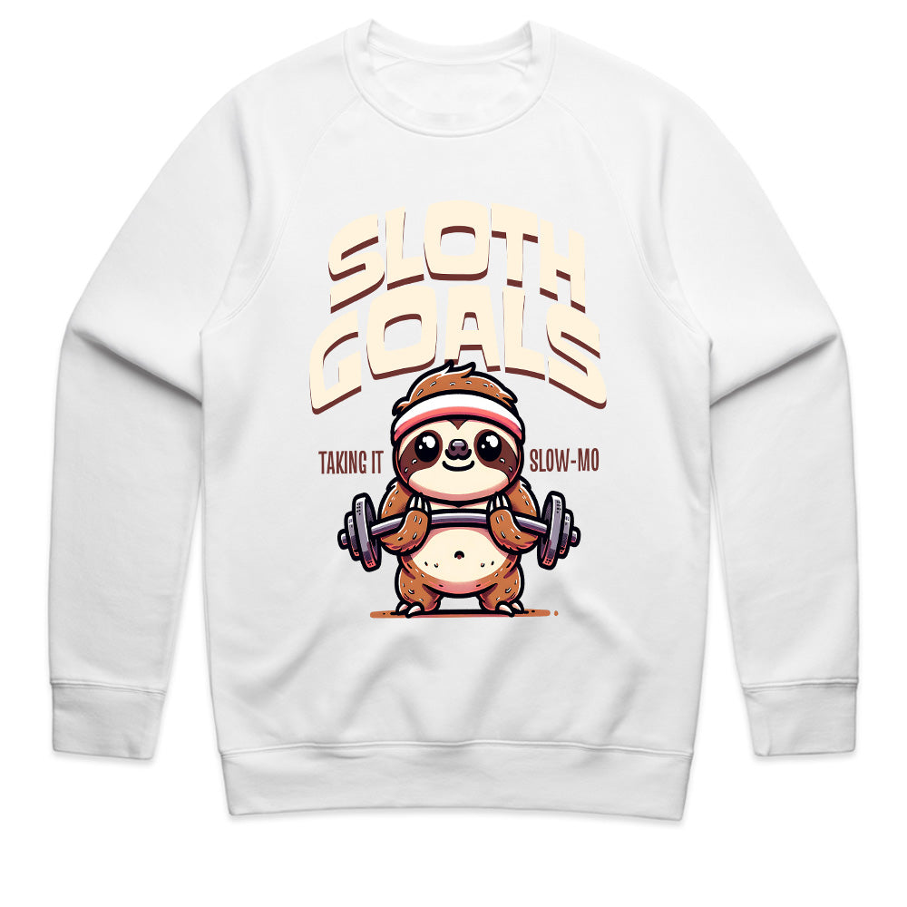 "Sloth Goals – Taking It Slow-Mo" Funny Gym T-Shirt for Lazy Lifters