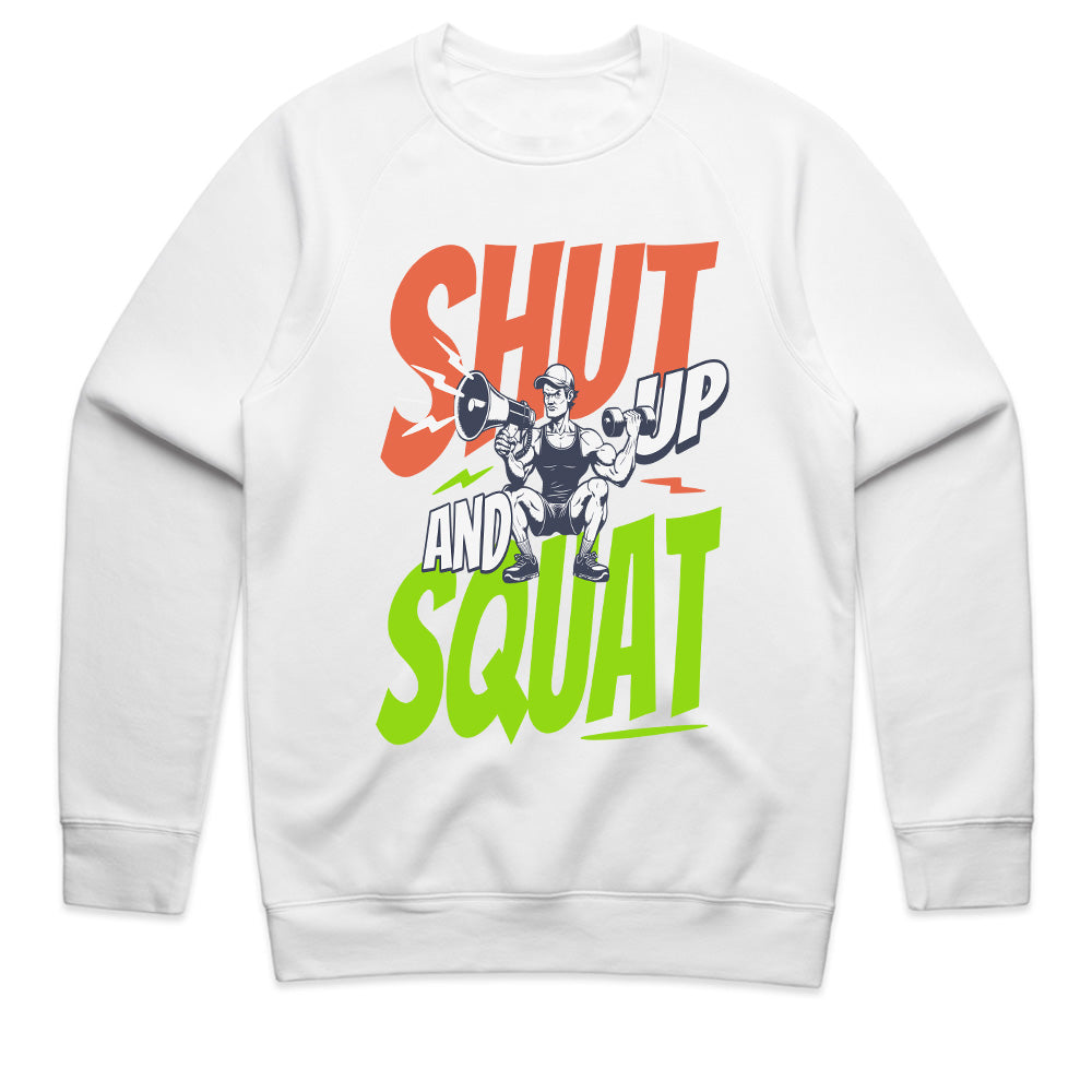 "Shut Up and Squat" Gym T-Shirt – No Excuses, Just Gains