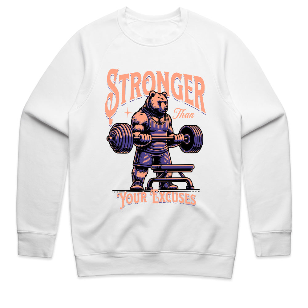 "Stronger Than Your Excuses" Motivational Bear Gym T-Shirt