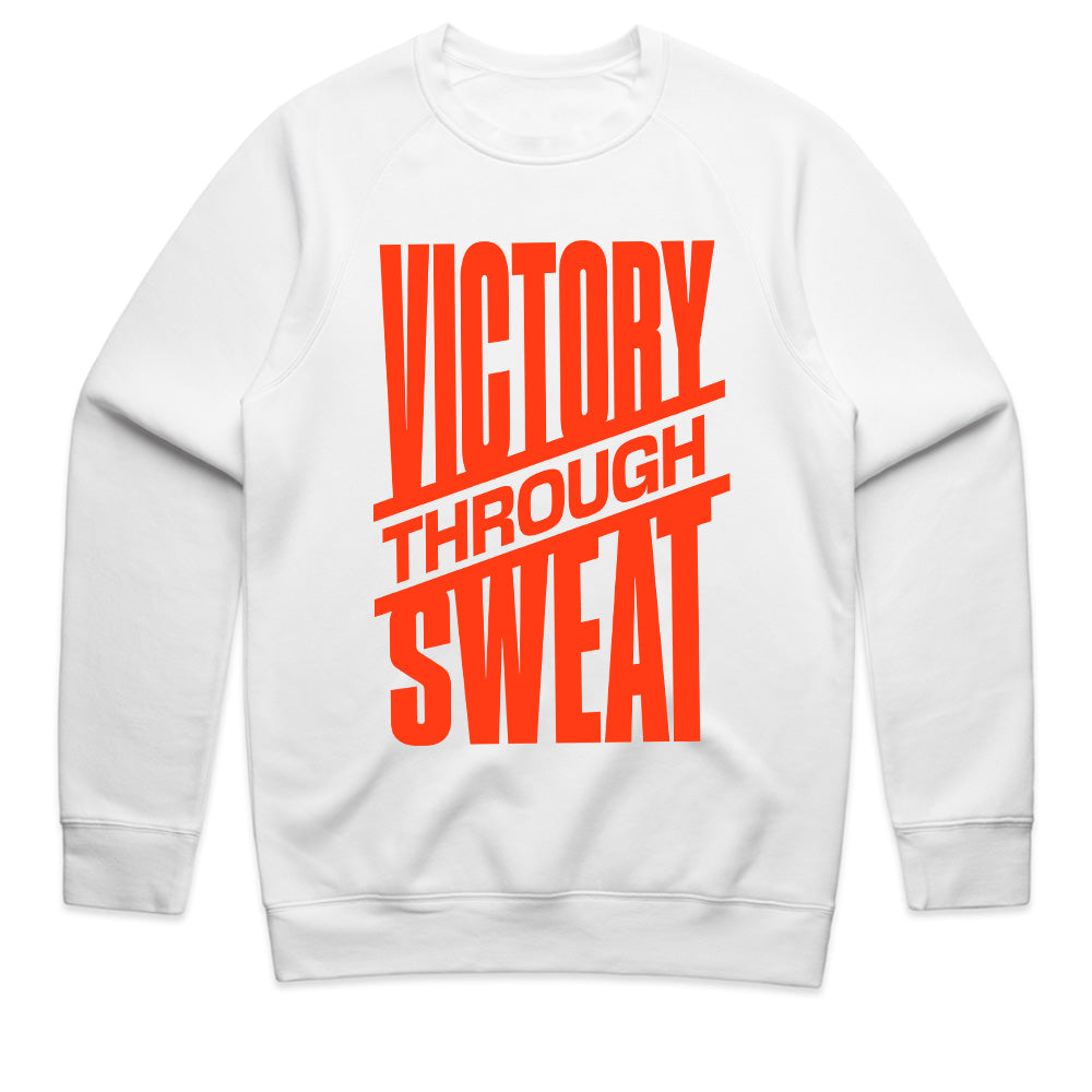 "Victory Through Sweat" Motivational Workout T-Shirt – Black & Bold