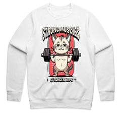 "Strong Muscles, Stronger Naps" Funny Workout Cat T-Shirt