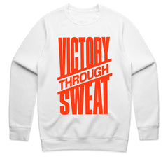"Victory Through Sweat" Motivational Workout T-Shirt – Black & Bold