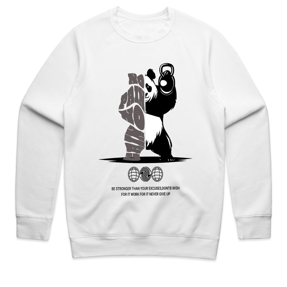 "No Pain, No Gain" Panda Gym T-Shirt – Strength Meets Zen