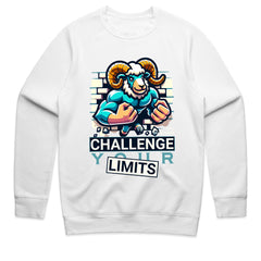 "Challenge Your Limits" Motivational Ram Gym T-Shirt – Break Through Barriers