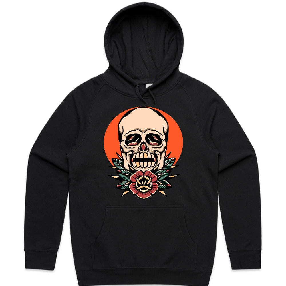 Crimson Bloom: Skull & Rose Fusion Tee
