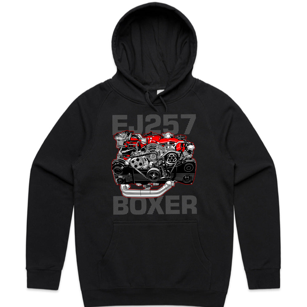 EJ257 Boxer Engine T-Shirt — Boosted Subaru Heart Edition