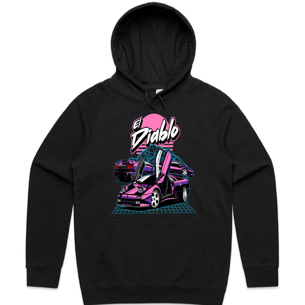 El Diablo Retro Supercar T-Shirt — Vaporwave Dream Edition