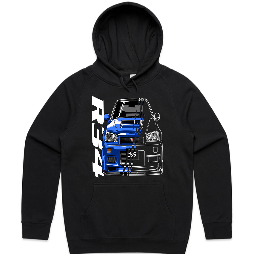 R34 Godzilla — Skyline GT-R Front View JDM T-Shirt