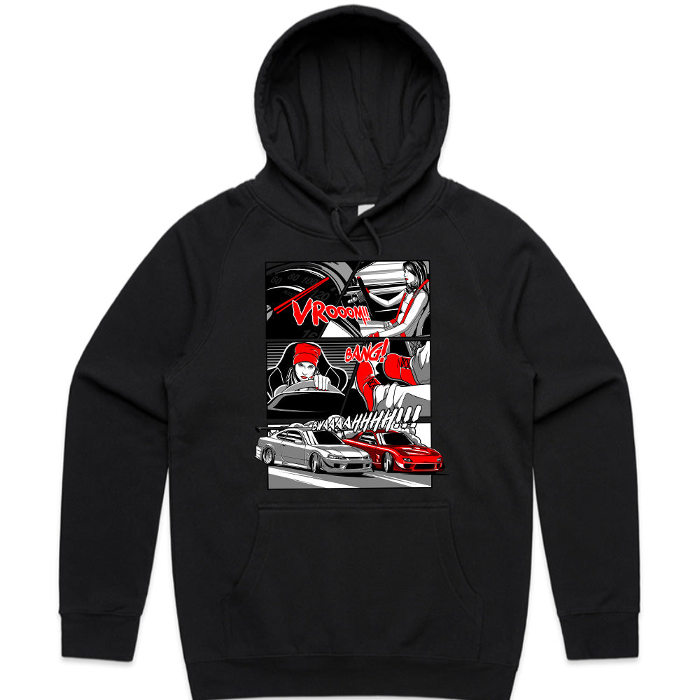 JDM Street Racer Manga T-Shirt – Drift Battle Comic Style Tee