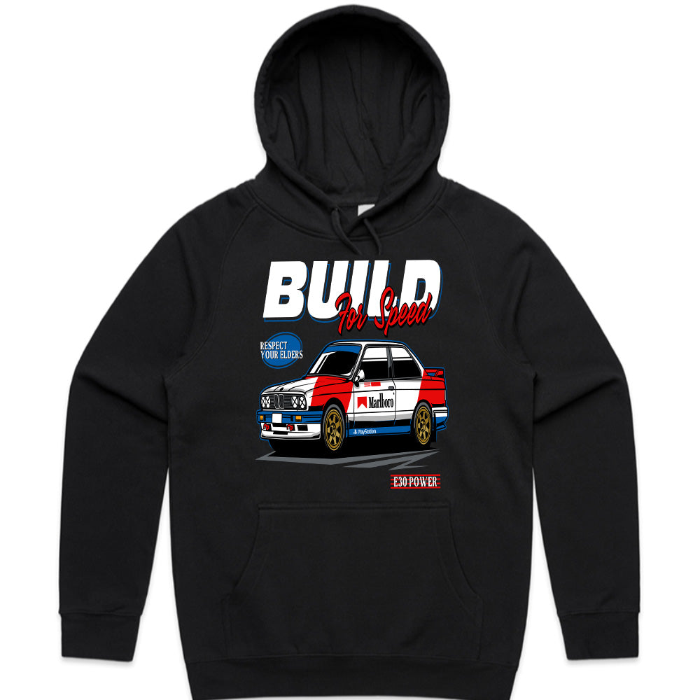 BMW E30 Build for Speed T-Shirt – Classic Racing Heritage Tee