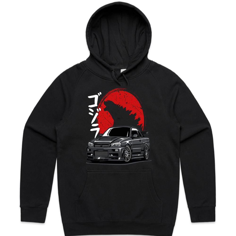 Godzilla Skyline R34 T-Shirt – Japanese Monster Legend Meets JDM Power